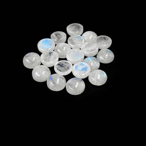 Pierres précieuses en vrac : Cabochons ronds calibrés en pierre de lune naturelle polie 11mm et 12mm, et pierres précieuses ovales en opale turquoise blanche - Product Image 1
