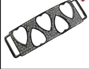 Pave Heart Cut-Out Diamond Connector 925 Silver Plated 48x15MM Taille pour la fabrication de bracelets - Product Image 3