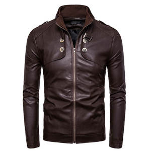 Veste en cuir pour hommes de grande taille conçue sur mesure coupe ajustée de qualité avec col montant matériau de toile élégant à la mode - Product Image 5