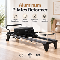 Machine de Pilates Commerciale Professionnelle Reformer en Alliage d'Aluminium avec Barre de Pieds Infinity Noire