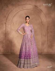 Vestido Anarkali de diseñador suave y cómodo con trabajo de secuencia de bordado pesado para ropa de fiesta de mujer a un precio razonable - Product Image 5