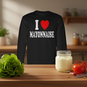 T-Shirt a Maniche Lunghe 'I Heart Love Mayonnaise' - Condimento Preferito - Prodotto Promozionale - Product Image 3