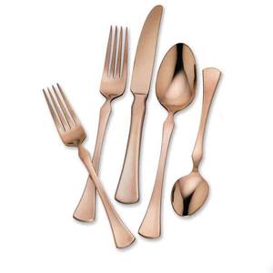 Vente en gros en acier inoxydable, ensemble de couverts réutilisables pour mariage d'hôtel avec logo personnalisé, plaqué or rose, restaurant classique - Product Image 6