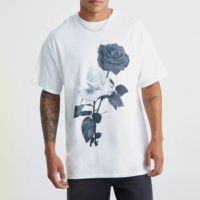 T-shirt à col rond pour homme, imprimé sur mesure, écologique, de haute qualité, streetwear, impression en relief, design personnalisable, 2024
