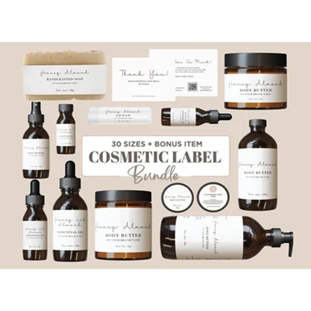 Custom Branding Label Sticker Cosmetic Business Label Sticker Thank You Card Packaging Boxes Branding Business Card for Business