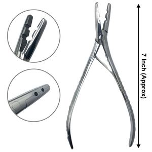 Pince à sertir professionnelle en acier inoxydable de 7 pouces pour extensions de cheveux, micro-perles, pince courbée à 2 trous, nano-anneaux - GEMSTONE ENTERPRISES - Product Image 1
