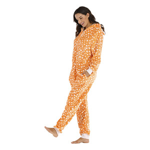 Women's Winter Casual <strong>Halloween</strong> Leopard Print Animal Ear Hooded Woven Breathable Soft <strong>Onesie</strong> One Piece <strong>Adult</strong> Loungewear Romper - Product Image 6