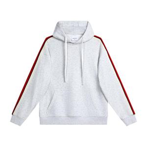 Heavyweight 380g Ribbed Vintage <b>American</b> <b>Hoodie</b> for Men Loose-Fitting Casual Solid Color Front Logo for Winter and Couples - Product Image 3