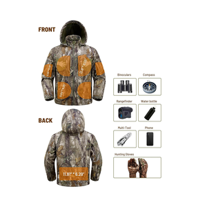 Veste de chasse robuste à coque souple avec capuche, imperméable et silencieuse, en tissu imprimé, technologie Bayer Material - Product Image 4