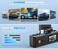 Caméra embarquée 2K UHD 4G à double objectif avec Wi-Fi, vision nocturne, enregistreur vidéo de véhicule, connexion téléphonique, caméra de tableau de bord pour automobile