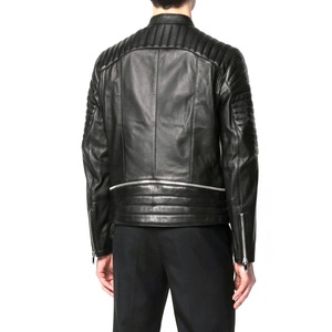 Veste en cuir personnalisée en toile teinte en noir avec fermeture à glissière latérale pour homme au meilleur prix - Product Image 2