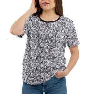 Camiseta de manga corta de algodón 100% para mujer, cuello redondo, estilo informal, ecológica, la mejor calidad, impresión Digital al por mayor - Product Image 1