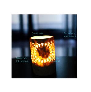 Stonecrafts International Ensemble de brûleurs à huile en marbre de luxe avec accents en laiton pour encens traditionnel du Moyen-Orient parfum d'intérieur - Product Image 1