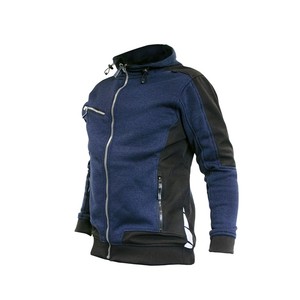 Sudadera con capucha personalizada con cremallera para hombre de alta calidad 100% algodón de gran tamaño ropa de calle pesada de punto con cremallera en blanco de longitud corta - Product Image 6