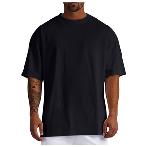 T-shirts pour hommes en coton vierge taille Puls vente en gros T-shirt surdimensionné à épaules tombantes T-shirts personnalisés à impression numérique et à logo pour hommes - Product Image 2