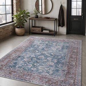 <b>Rug</b> Weavers RWDV1009 Attic Navy Vintage Washable <b>Rug</b> Dropshipping Wholesale Washable Chenille 10 Sizes - Product Image 5