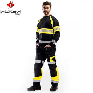 Construction Sweatshirt for Men <b>Hi</b> <b>Vis</b> Work Wear <b>Running</b> Black/Yellow Reflective Safety <b>Hi</b> <b>Vis</b> Work Sweatshirt - Product Image 6