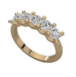 Bague de fiançailles et de mariage pour femme en argent sterling 925 minimaliste moderne classique avec diamant rond certifié IGI plaqué or 14 carats - Product Image 1