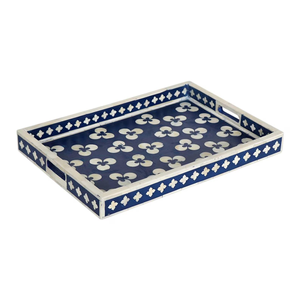 Luxury Modern Rectangle Wooden Serving Tray with Bone Inlay Eco-Friendly & Durable for Wedding Diwali Coffee Table Kitchen Use - Product Image 2
