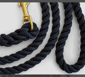 Midnight Black Rope Dog <b>Leash</b> // Rope Dog Lead - Strong Dog <b>Leash</b> - Brass Dog <b>Leash</b> - Australia - Product Image 2