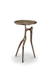 Mesa de Centro de Diseño Moderno para Hogar, Hotel, Oficina o Restaurante, Color Dorado con Diseño de Hojas, Tamaño Personalizado, Mesa Auxiliar de Latón Única - Product Image 6