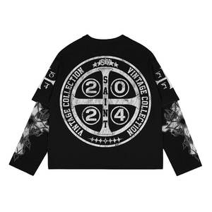 เสื้อยืดผู้ชายสไตล์วินเทจทรงปกติ ผ้าคอตตอน 100% ไซส์ใหญ่ แห้งเร็ว ระบายอากาศได้ดี ไม่ยับ แขนสั้น - Product Image 4