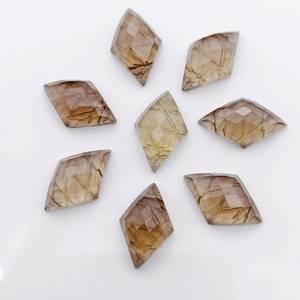 Pierre précieuse en quartz fumé sculptée à la main, forme fantaisie, pierre en vrac, dos de la pierre entrecroisé - Product Image 3
