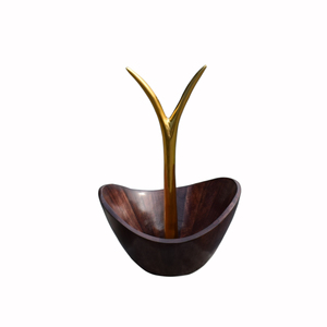 Bol de fruits de service de cuisine américaine personnalisé de haute qualité bol à salade en bois d'acacia écologique fer banane cintre naturel - Product Image 1