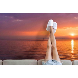 Alfombra Estampada con Vista al Mar, Regalo Perfecto para el Hogar, Diseño de Atardecer, Alfombra de Chenilla - Product Image 3