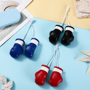 Mini guantes de boxeo de cuero PU colgante llavero Boxer deporte Fitness multifuncional coche decoración Interior accesorios joyería regalo - Product Image 2