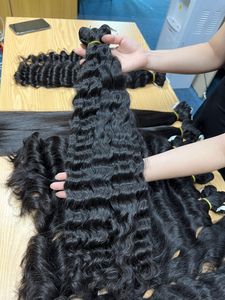 Paquetes de cabello Remy ondulado profundo súper doble dibujado Alta calidad 100% Raw Vietnam Cabello humano Cutícula alineada-Precio al por mayor - Product Image 2