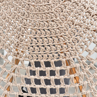 Bohême coton corde macramé Parasols poteau en bois glands faits à la main tissé auvent Sombrilla De Patio Crochet avec macramé frange