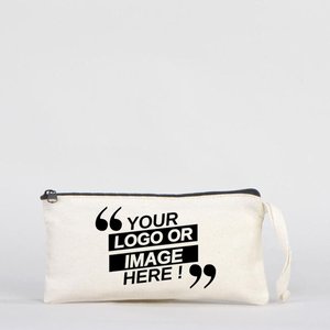 Personalized Fashionable Cotton <b>Makeup</b> Bag 8x4 Fabric Pencil <b>Case</b> Zipper Portable Cosmetic Bag Featuring Cartoon Letter Patterns - Product Image 1