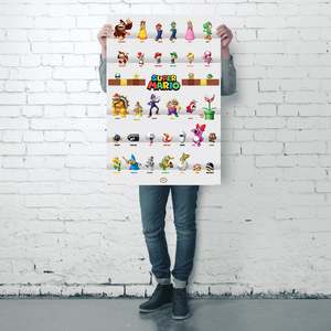 Nintendo Modern Style Super Mario Character Parade <b>Poster</b> for Wall Decor - Product Image 3