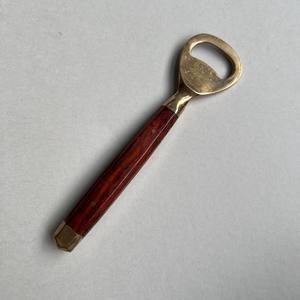 Brass Head Wooden Handle <b>Bottle</b> Opener <b>Vintage</b> Style Ergonomic Grip Strong Durable Premium Bar Tool for Home Kitchen Party Use - Product Image 1