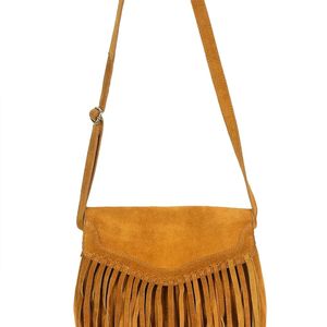 Sling Bag de cuero de gamuza de estilo bohemio de calidad superior hecho a mano con flecos larga correa ajustable cuero genuino proveedor superior - Product Image 2