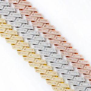 Cadena Cubana Personalizada de Plata de Ley 925 con Moissanita VVS, Corte Brillante Redondo, Certificado IGI, Collar Unisex Estilo Hip-Hop - Product Image 5