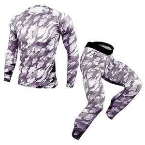 Conjunto de Compresión Deportiva para Hombre, Spandex y Poliéster, Impresión Digital, Secado Rápido, Transpirable, Ropa de Entrenamiento - Product Image 1