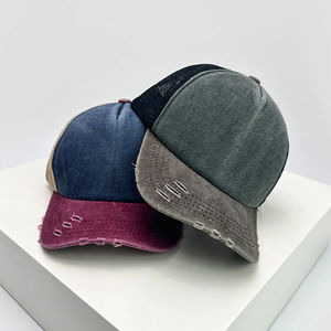 Nuevos sombreros de béisbol de estilo roto con bloque de Color Unisex, sombrilla de malla transpirable, gorras de camionero Retro, moda Simple versátil - Product Image 4