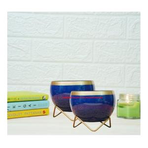 Mini jardinière imprimée multicolore avec support en or Jardinière décorée pour la maison - Product Image 6