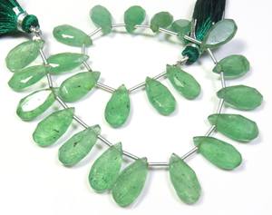 15x7.5mm Natural <b>Strawberry</b> Quartz Faceted Beads 23pcs Green Pear Cut Gems 8" Strand Top Grade South African - Product Image 6