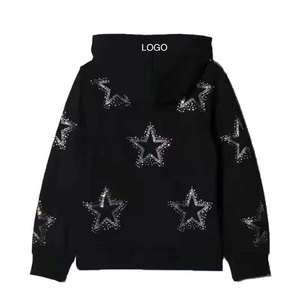 Sweat-shirts d'hiver pour hommes, pull à strass, 100% coton, polaire imperméable, surdimensionné, service OEM personnalisé - Product Image 5