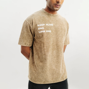 T-shirt vintage de haute qualité à col rond et manches courtes en coton tricoté respirant, impression personnalisée, vente en gros d'usine - Product Image 5