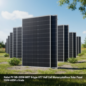 Panneau solaire monocristallin HJT à demi-cellules de type N Nabai PV NB-205W-MRT 550W-600W de qualité A - Product Image 3