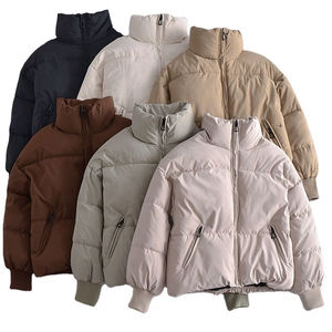 Wholesale Women's Winter Warm Breathable Knitted Stand Collar <b>Bubble</b> Puffer Jacket Plus Size Casual Wear - Product Image 1