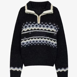 Sudadera informal gruesa con media cremallera para hombre con sudadera sólida de manga larga, jersey de otoño, Tops para mujer, suéter holgado - Product Image 3