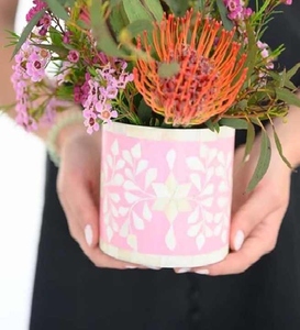 Bền Mạnh Mẽ Hoa Cổng Độc Đáo Xương Inlay Bằng Gỗ Hoa Bình Hiện Đại Truyền Thống Pha Trộn Cho Nhà Tổ Chức Sự Kiện Thủy Tinh Pha Lê Bình - Product Image 5