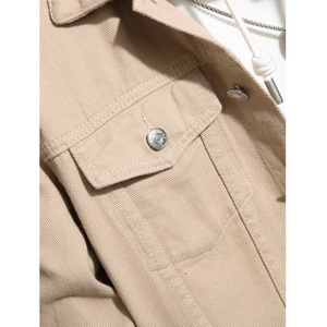 Chaqueta vaquera de doble capa de peso pesado personalizada para hombre, aspecto desgastado lavado de gran tamaño de invierno con decoración de botones, teñido liso - Product Image 6