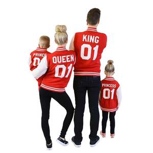Matching Wool <b>Varsity</b> <b>Jacket</b> with Leather Sleeves for Couples with Custom Embroidery Streetwear Design - Product Image 6