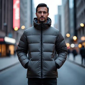 Chaqueta acolchada de burbujas transpirable del fabricante 2025 para hombre, ropa de abrigo de invierno personalizable con abrigo brillante - Product Image 2